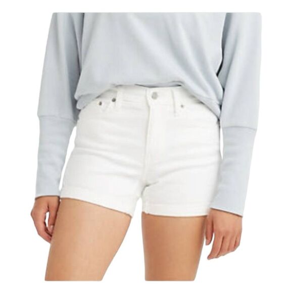 Levi's 515 High Rise Jean Shorts Chalk White Denim Short Length 14 - Picture 1 of 9